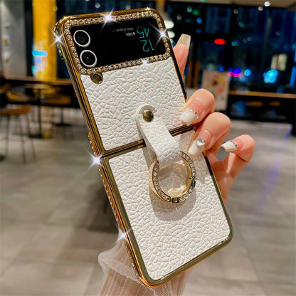 Suitable For Phone Case Ring Buckle Protective Case With Diamond Stone Pattern Inlay