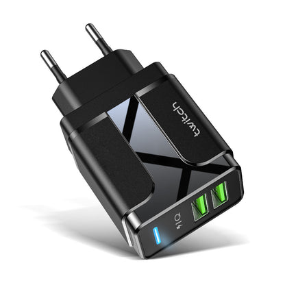 Dual USB European Standard American Standard 24A Dual Port With Light Guide Smart Charging Adapter