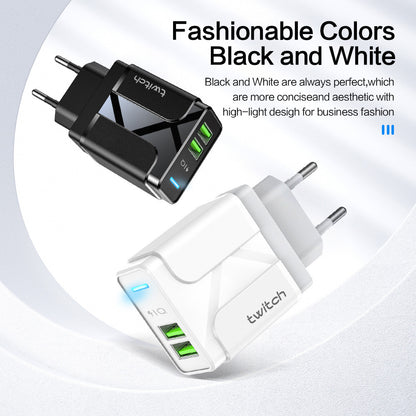 Dual USB European Standard American Standard 24A Dual Port With Light Guide Smart Charging Adapter