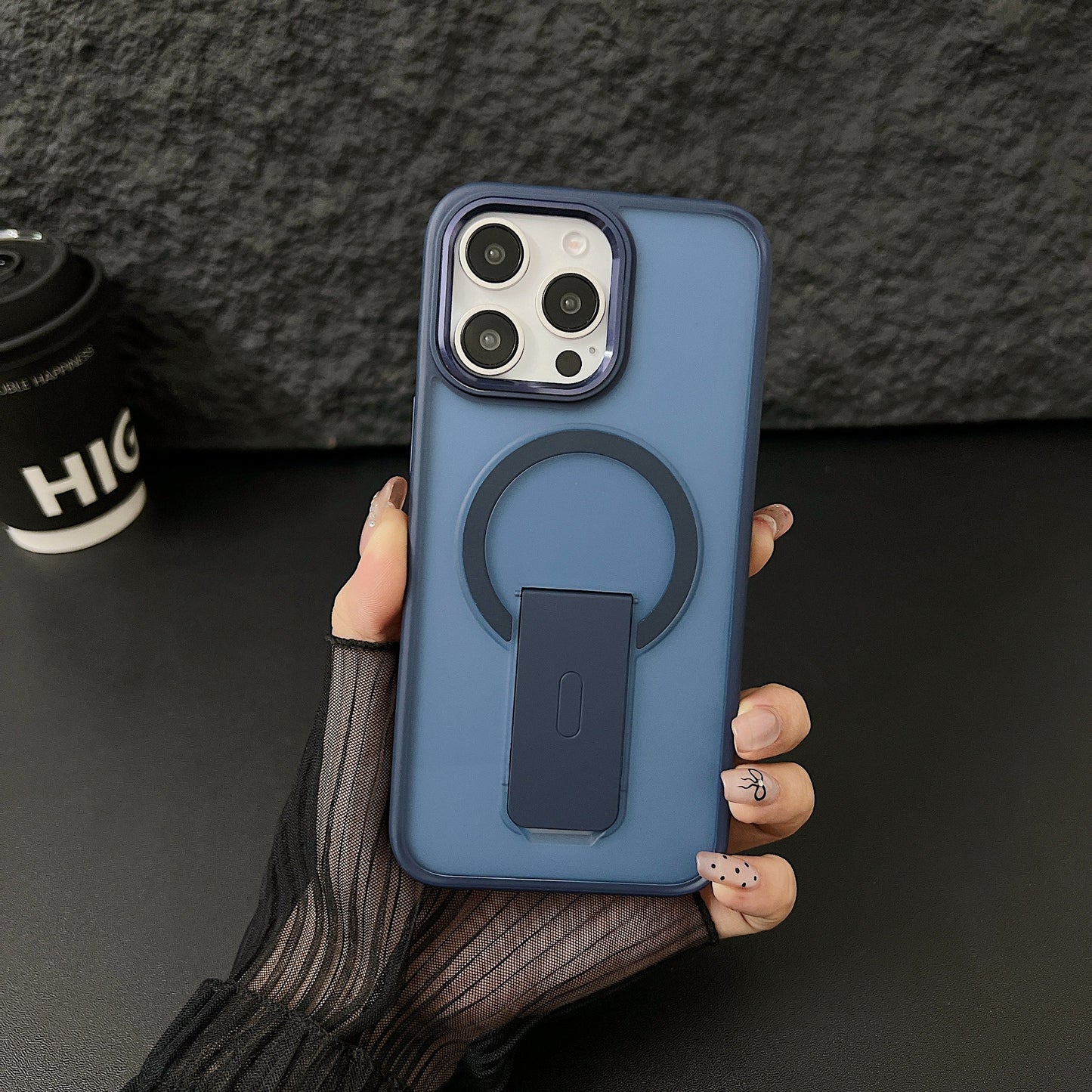 Metal Lens Skin-sensitive Magnetic Suction Invisible Bracket Protective Cover Phone Case