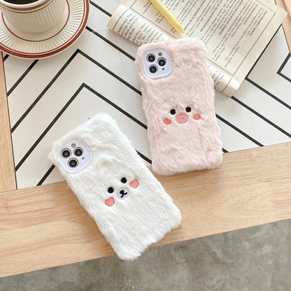 Plush Piggy Bear Silicone Mobile Phone Case