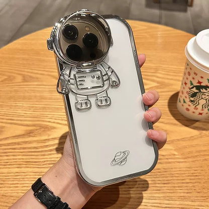 Phone Case Flip Astronaut Invisible Bracket