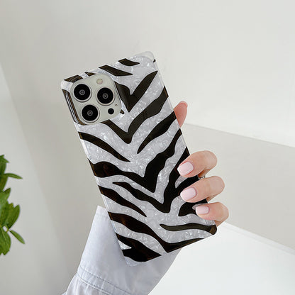 Shell Cow Print Zebra Print Square Phone Case