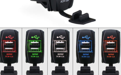 Car Modification Dual USB Car Charger, Ship Motorcycle Charger, Waterproof Mobile Phone Charger 12-24V Universal