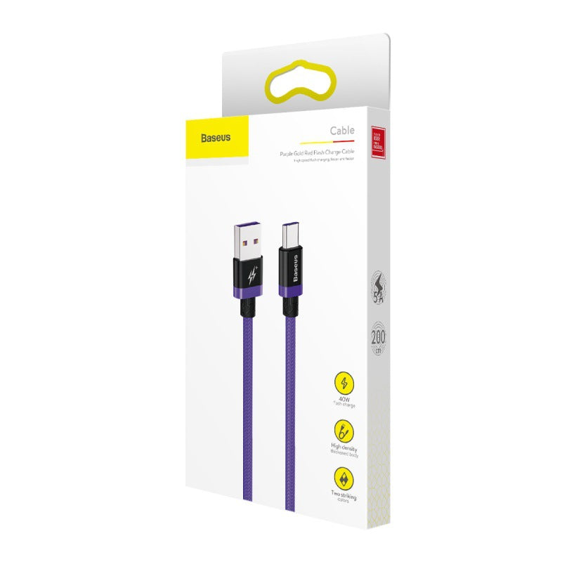 Purple Gold Red Flash Charging Data Cable