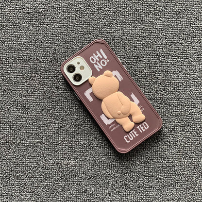 Cartoon Bear Three-dimensional Phone Case