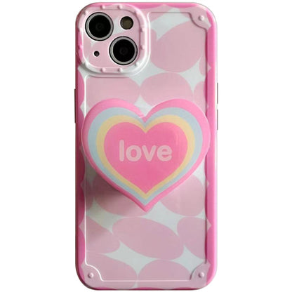 Girl Rainbow Love Bracket Phone Case Soft