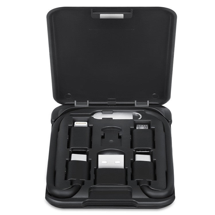 Portable Data Cable Business Card Holder Multi-function Charging Cable Mobile Phone Bracket Six-in-one