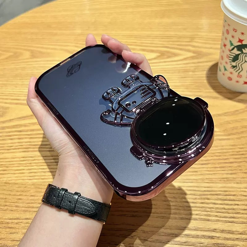 Phone Case Flip Astronaut Invisible Bracket