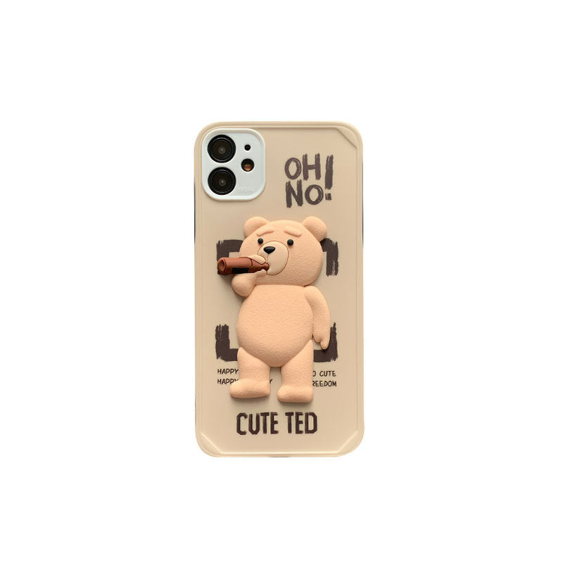 Cartoon Bear Three-dimensional Phone Case