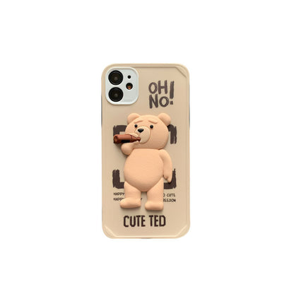 Cartoon Bear Three-dimensional Phone Case