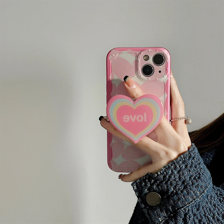 Girl Rainbow Love Bracket Phone Case Soft