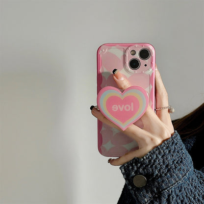Girl Rainbow Love Bracket Phone Case Soft