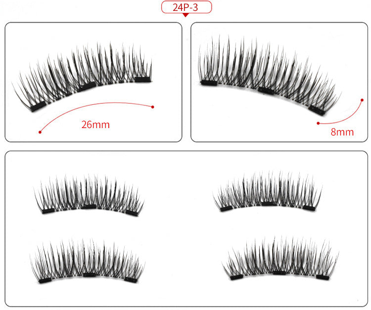 Double magnetic 8-piece magnetic false eyelash set