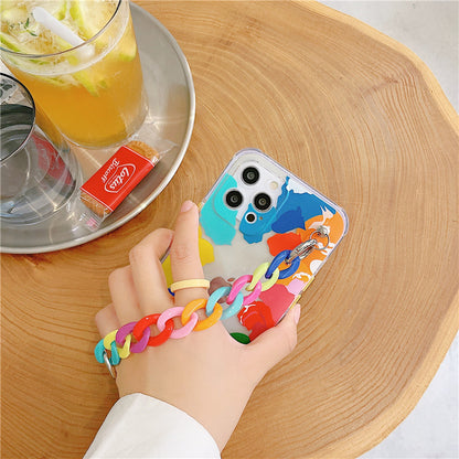Color Wrist Chain Silicone Phone Case