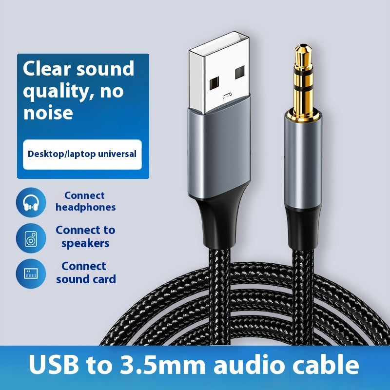 USB To 35mm Audio Cable Computer Connector