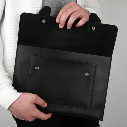 Folder Document Case –Black Genuine Calf Leather