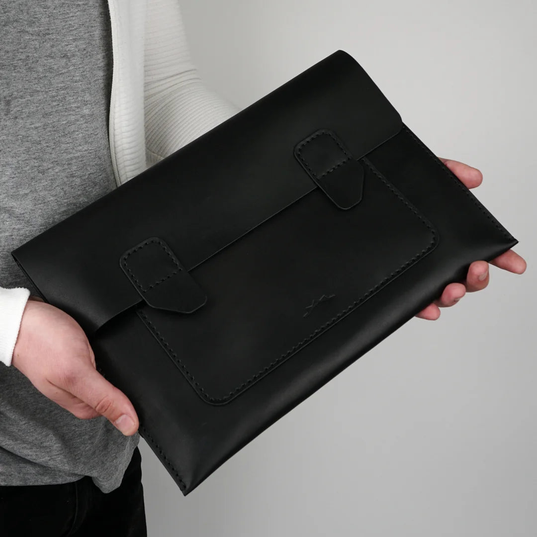 Folder Document Case –Black Genuine Calf Leather