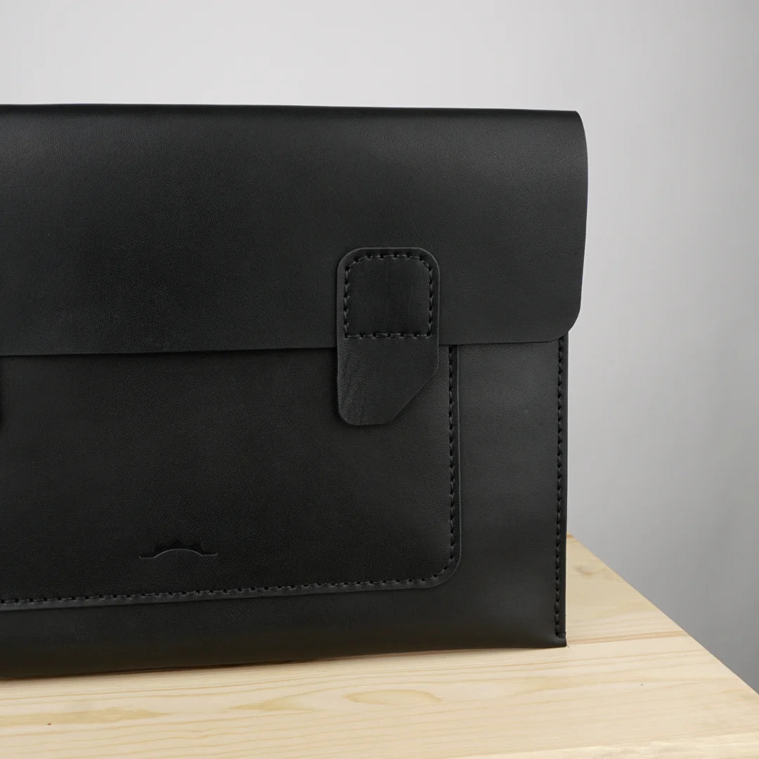 Folder Document Case –Black Genuine Calf Leather