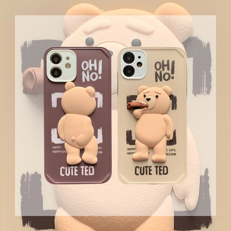 Cartoon Bear Three-dimensional Phone Case