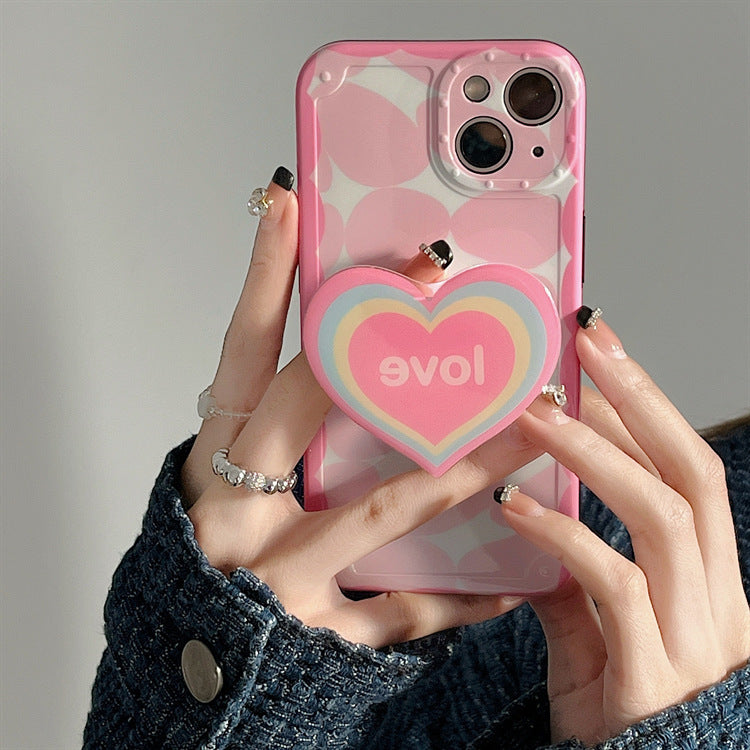 Girl Rainbow Love Bracket Phone Case Soft