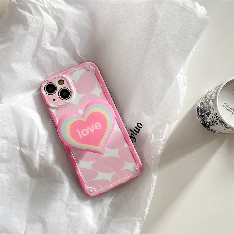 Girl Rainbow Love Bracket Phone Case Soft