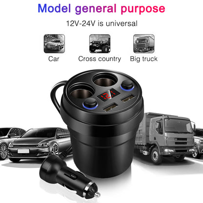 Car Charger Cup Type Fast Charging Plug Car Mobile Phone Multi-function Cup Type Car Charger