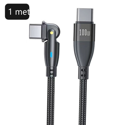 PD100W Line 180 Degree Rotating Type-c Applicable Notebook Elbow 5A Charging Cable