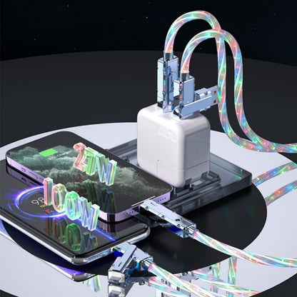 Star Sky Gorgeous Color Streamer Fast Charging Four-in-one Luminous Charging Cable