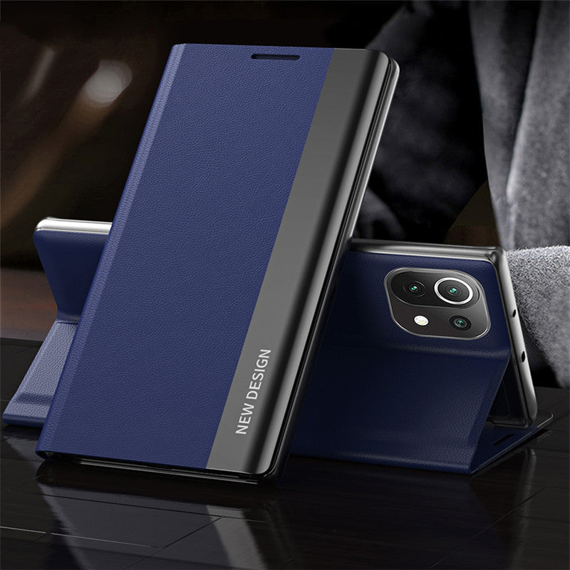 Magnetic Side Window Phone Case Plating With Stand