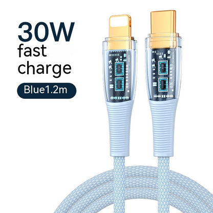 Low Temperature Fast Charging Transparent Data Cable