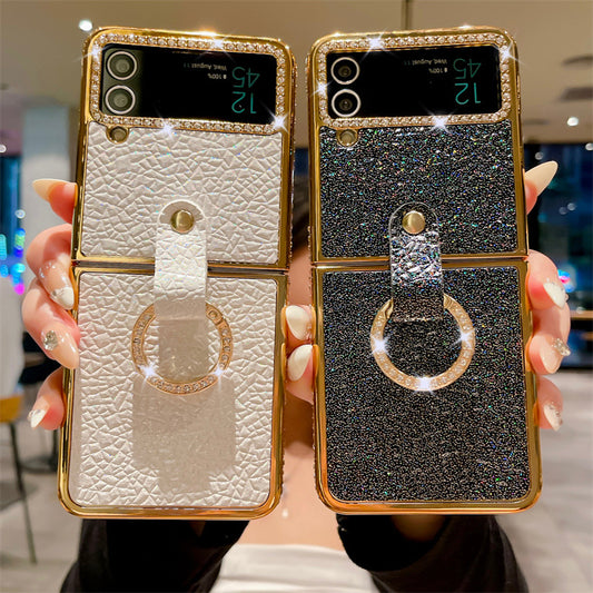 Suitable For Phone Case Ring Buckle Protective Case With Diamond Stone Pattern Inlay