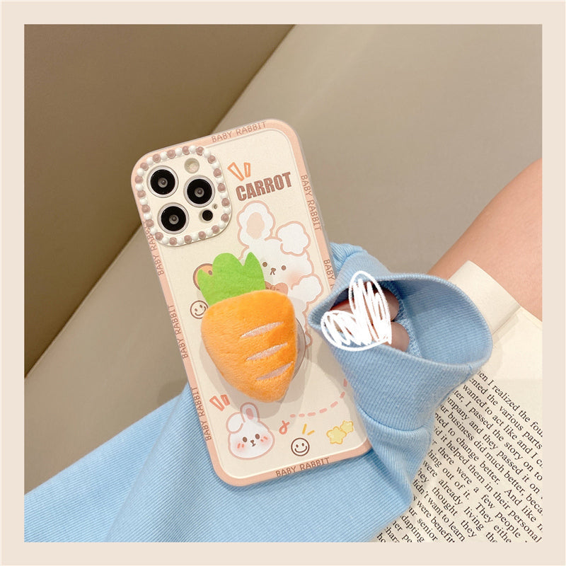 Rabbit Radish Bracket Cartoon Mobile Phone Case