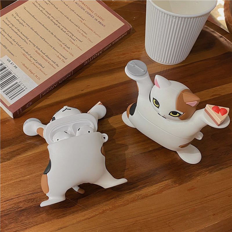 Funny Enchanting Cat Bluetooth Wireless Headphones Creative Silicone Case