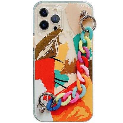 Color Wrist Chain Silicone Phone Case