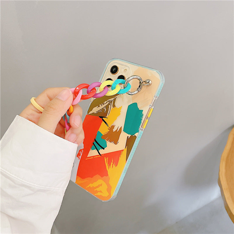 Color Wrist Chain Silicone Phone Case