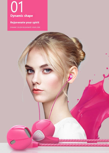 Sports Belt Wheat Color In-ear Headphones For Wire-controlled High Sound Quality