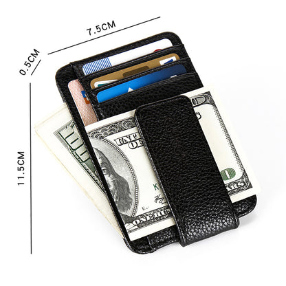 Cross Border New Arrival Fashion Men's Wallet Wallet Magnetic Snap Card Holder Korean Style American Gold Clip Mini Creative Card Holder
