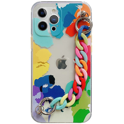 Color Wrist Chain Silicone Phone Case