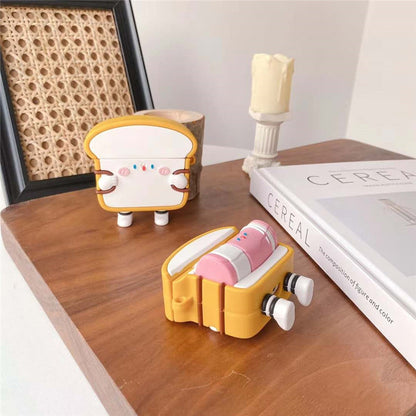 Funny Three-dimensional Standing Cute Bacon Toast  Protective Cover