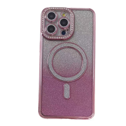 Rhinestone Glitter Magnetic Phone Case All-inclusive Drop-resistant Protective Cover