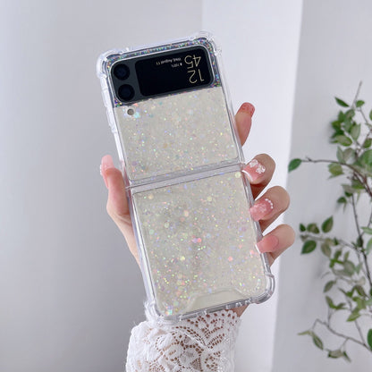 Foldable Sequin Solid Color Drop Proof All Inclusive Phone Case